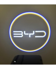 BYD Araçlar İçin Mesafe Sensörlü  Fotoselli Pilli Yapıştırmalı Kapı Altı Led Logo