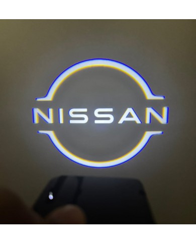 Yeni Logo Nissan Araçlar İçin Mesafe Sensörlü  Fotoselli Pilli Yapıştırmalı Kapı Altı Led Logo